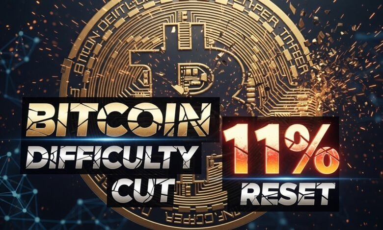 Bitcoin Difficulty Cut 11% Reset