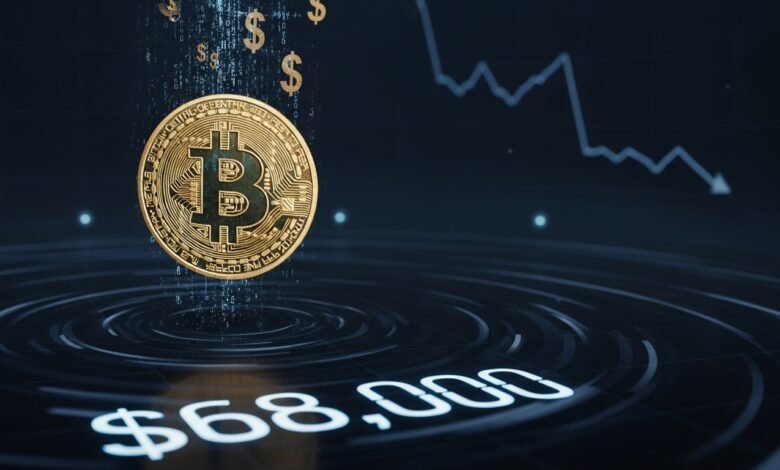 Bitcoin Falls to $68,000