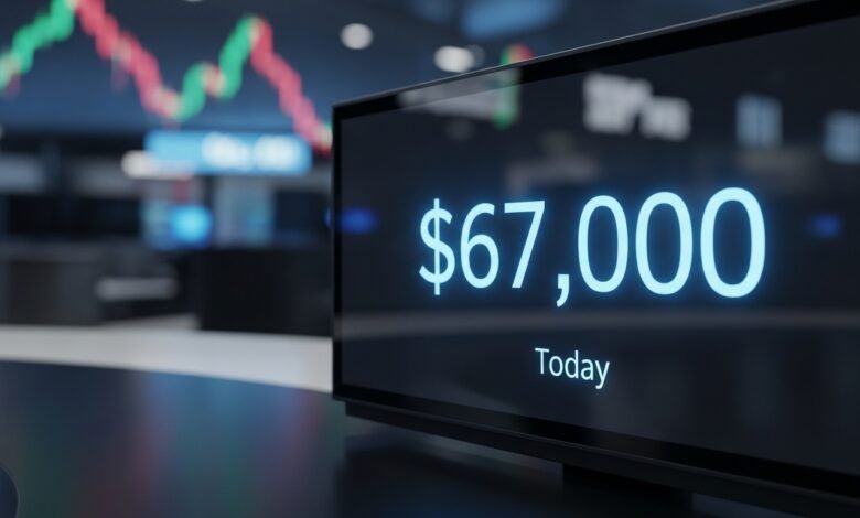 Bitcoin price today near $67K