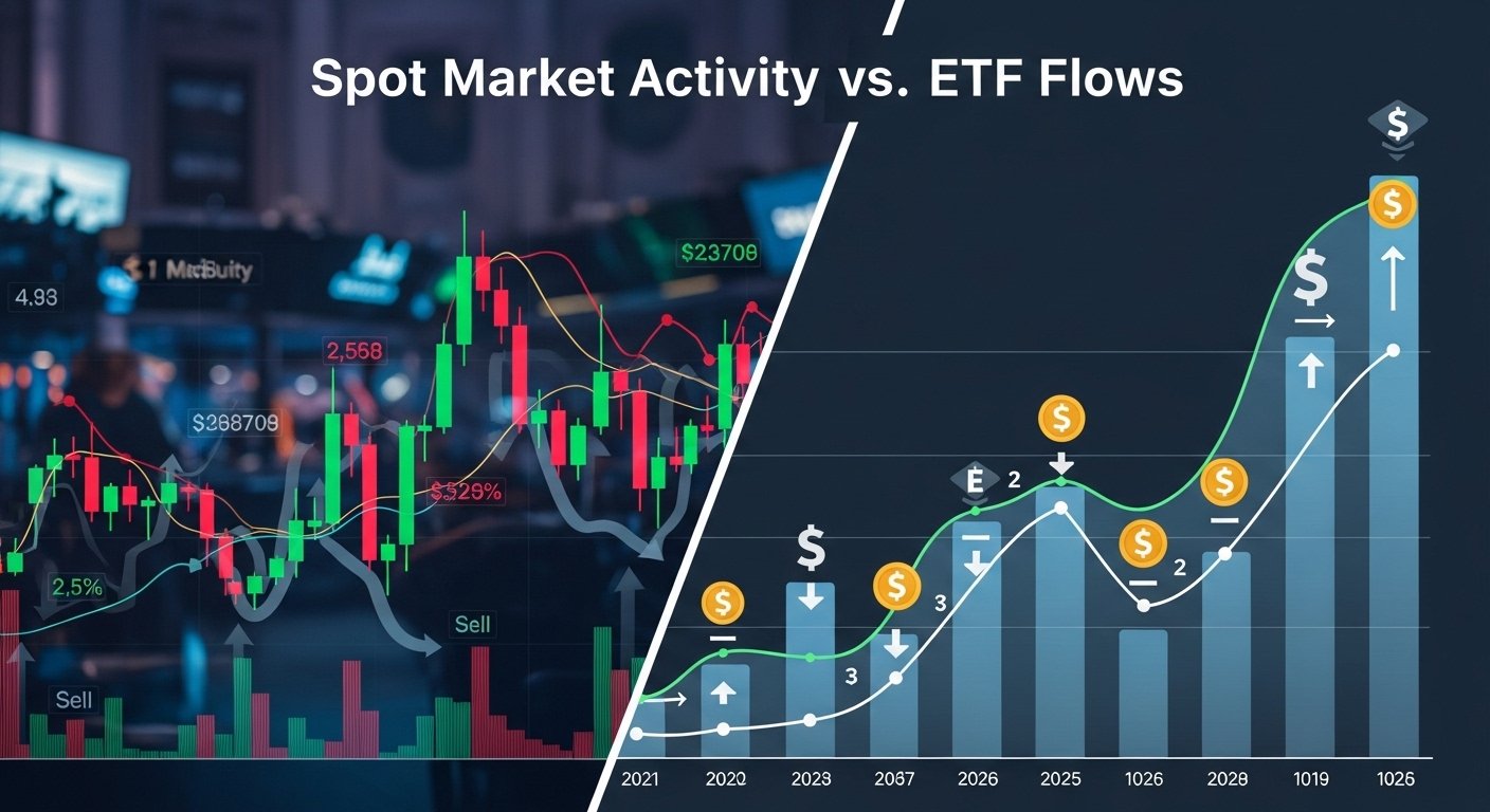 Spot market activity versus ETF flows